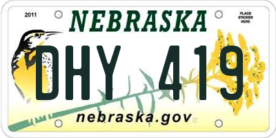 NE license plate DHY419
