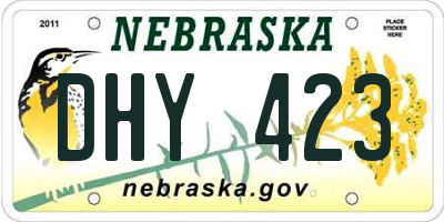 NE license plate DHY423