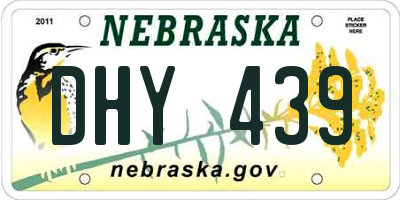 NE license plate DHY439