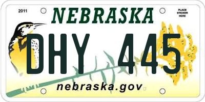 NE license plate DHY445