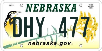 NE license plate DHY477