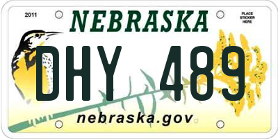 NE license plate DHY489