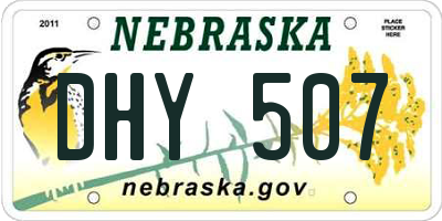 NE license plate DHY507