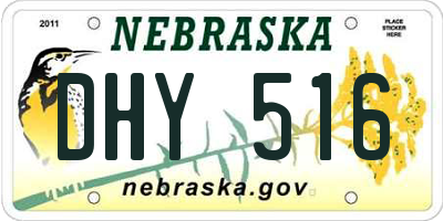 NE license plate DHY516