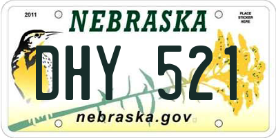 NE license plate DHY521