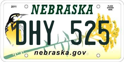 NE license plate DHY525