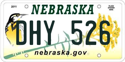 NE license plate DHY526