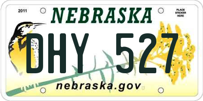 NE license plate DHY527