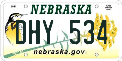 NE license plate DHY534