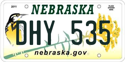 NE license plate DHY535