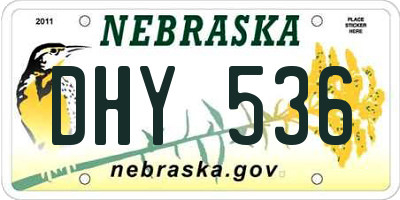 NE license plate DHY536