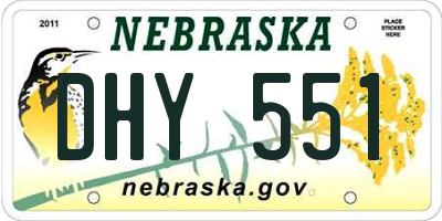 NE license plate DHY551