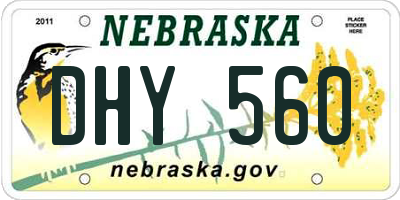 NE license plate DHY560