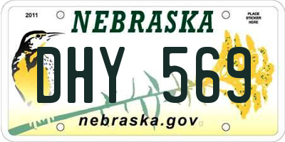 NE license plate DHY569