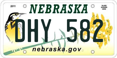 NE license plate DHY582