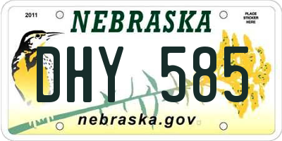 NE license plate DHY585