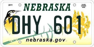 NE license plate DHY601