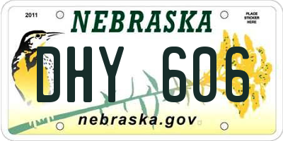 NE license plate DHY606