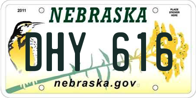 NE license plate DHY616