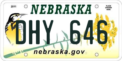 NE license plate DHY646