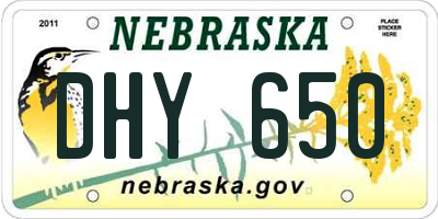 NE license plate DHY650
