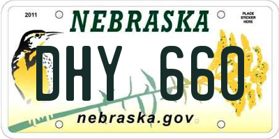 NE license plate DHY660