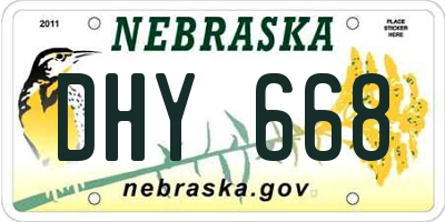 NE license plate DHY668