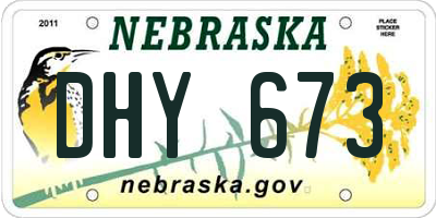 NE license plate DHY673