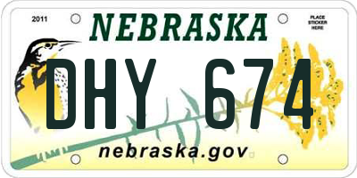 NE license plate DHY674