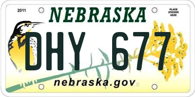 NE license plate DHY677