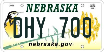 NE license plate DHY700