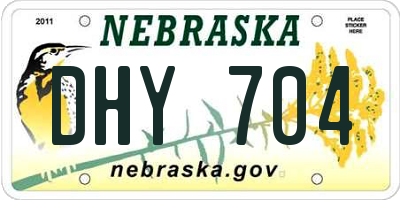 NE license plate DHY704
