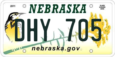 NE license plate DHY705