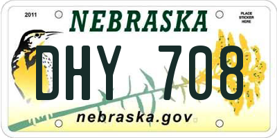 NE license plate DHY708