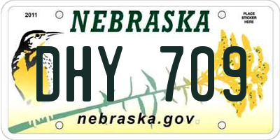 NE license plate DHY709