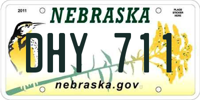 NE license plate DHY711