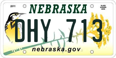 NE license plate DHY713