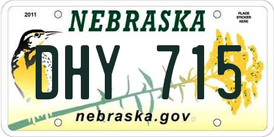 NE license plate DHY715