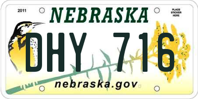NE license plate DHY716