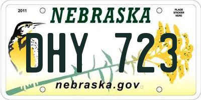 NE license plate DHY723