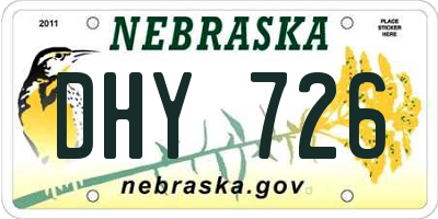 NE license plate DHY726