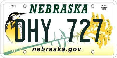 NE license plate DHY727