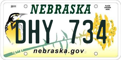 NE license plate DHY734