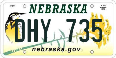NE license plate DHY735