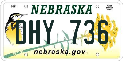 NE license plate DHY736