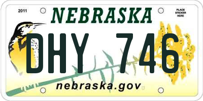 NE license plate DHY746
