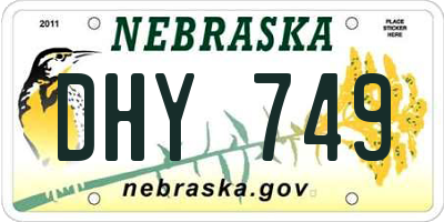 NE license plate DHY749