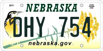 NE license plate DHY754