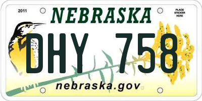 NE license plate DHY758