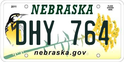 NE license plate DHY764